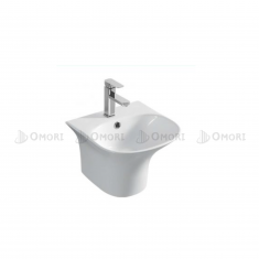 Chậu lavabo treo tường liền chân vát KB-2804TTQ