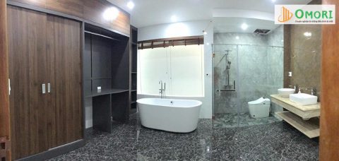 Nhà A Trung (KĐT Mậu Lương): Bài trí thiết kế phòng tắm sang trọng, đẳng cấp