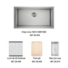 BỘ CHẬU INOX HAFELE HS21-SSN1S90, omori.vn
