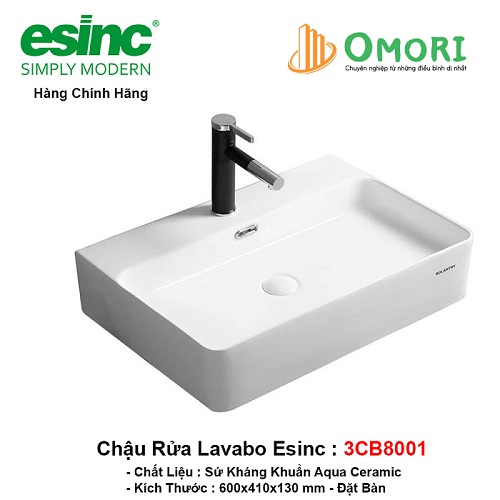 Chậu rửa mặt bàn đá ESINC 3CB8001