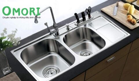 chậu rửa bát 2 hố