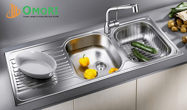 chậu rửa bát 2 hố