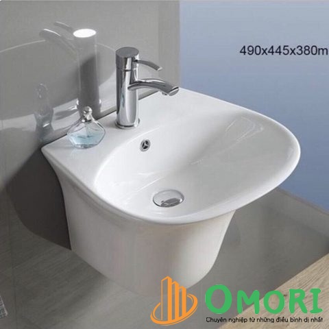 Chậu rửa mặt treo tường chân tròn KB-2803TTQ