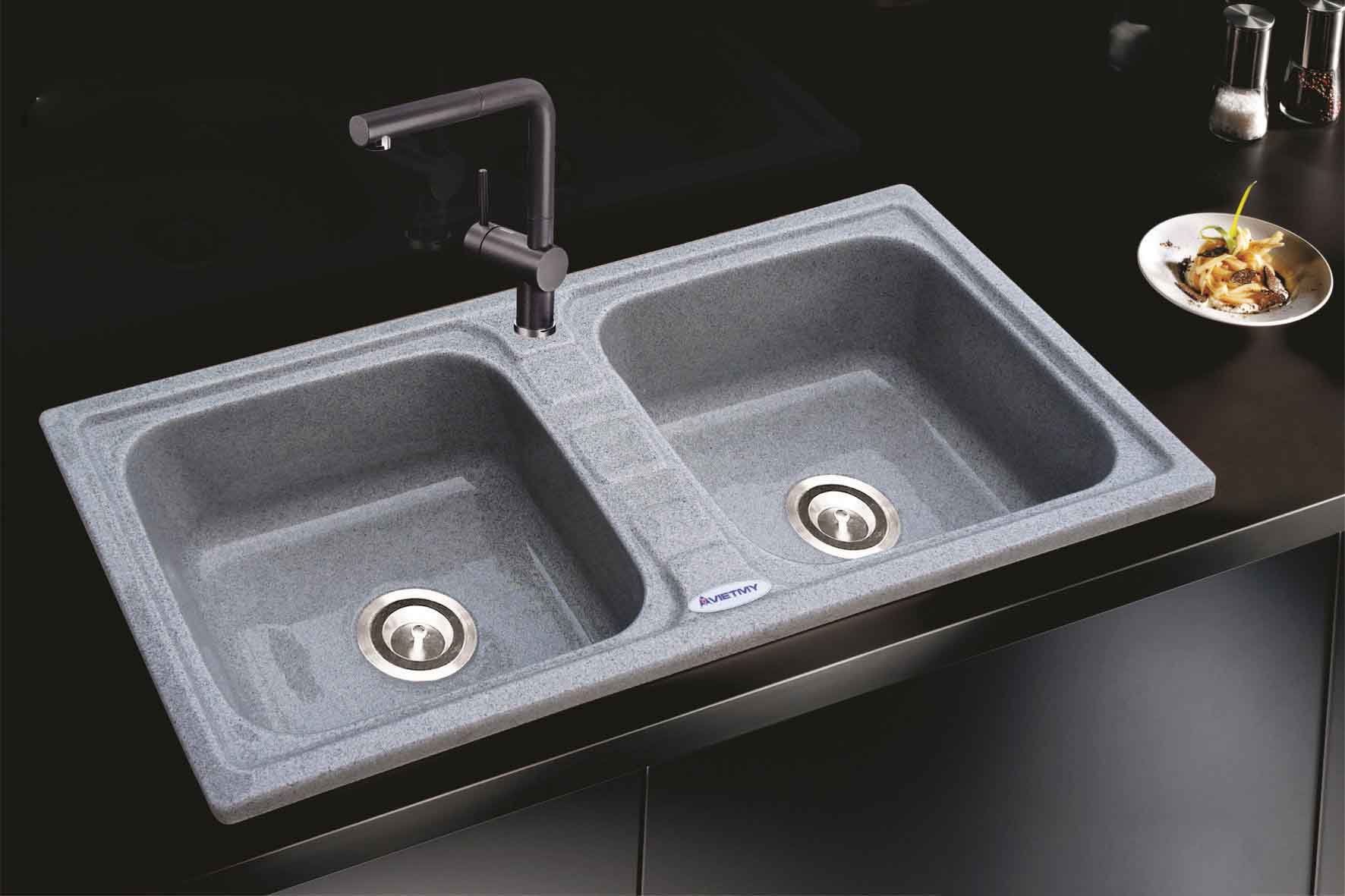 chậu rửa bát bằng đá thiết kế sang trọng