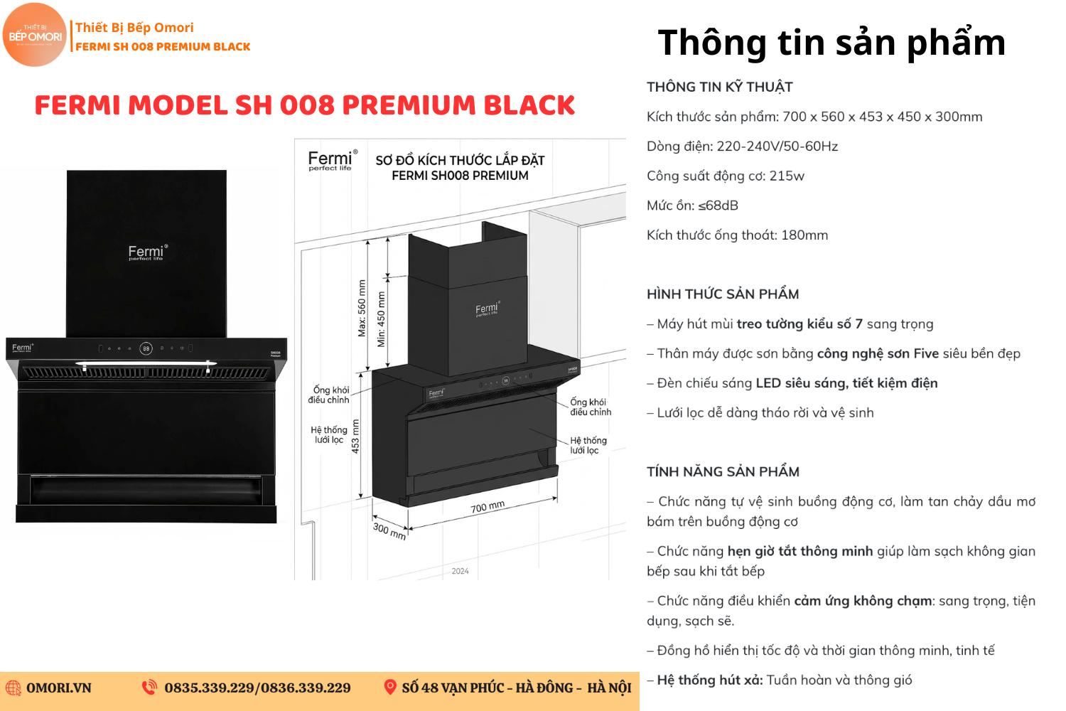 MÁY HÚT MÙI TREO TƯỜNG SH 008 PREMIUM BLACK - Ảnh 2